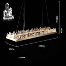 GobekUsa Dimmalbe LED Crystal High Ceiling Chandelier for Living Room