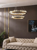 GobekUsa Dimmalbe LED Crystal High Ceiling Chandelier for Living Room