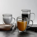 Modern double wall beer whiskey wine glass mug set with lid kitchen by Decorbites