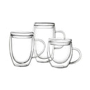 Modern double wall beer whiskey wine glass mug set with lid kitchen by Decorbites