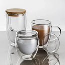 Modern double wall beer whiskey wine glass mug set with lid kitchen by Decorbites