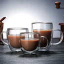 Modern double wall glass coffee cup set kitchen espresso mugs by Decorbites