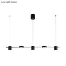 GobekUsa Modern Drum Aluminum Island Pendant Ceiling Light Fixture in Black/Gold with Warm/White Lighting, 3/5-Head Design