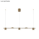 GobekUsa Modern Drum Aluminum Island Pendant Ceiling Light Fixture in Black/Gold with Warm/White Lighting, 3/5-Head Design
