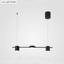 GobekUsa Modern Drum Aluminum Island Pendant Ceiling Light Fixture in Black/Gold with Warm/White Lighting, 3/5-Head Design