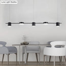 GobekUsa Modern Drum Aluminum Island Pendant Ceiling Light Fixture in Black/Gold with Warm/White Lighting, 3/5-Head Design