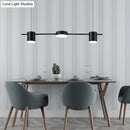 GobekUsa Modern Drum Aluminum Island Pendant Ceiling Light Fixture in Black/Gold with Warm/White Lighting, 3/5-Head Design
