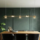 GobekUsa Modern Drum Aluminum Island Pendant Ceiling Light Fixture in Black/Gold with Warm/White Lighting, 3/5-Head Design