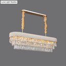 GobekUsa Modern Drum Crystal Drops Pendant Light with 12 Heads for Dining Room
