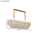 GobekUsa Modern Drum Crystal Drops Pendant Light with 12 Heads for Dining Room