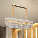 GobekUsa Modern Drum Crystal Drops Pendant Light with 12 Heads for Dining Room