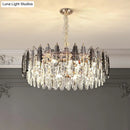 GobekUsa Modern Drum Pendant Light with Clear K9 Crystal - 9 Head Island Lighting for Living Room
