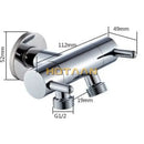 Modern dual handle brass chrome wall mount faucet garden tap by Decorbites