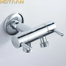 Modern dual handle brass chrome wall mount faucet garden tap by Decorbites