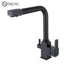 GobekUsa Dual Outlet Gold Kitchen Faucet for Purified Water Hot & Cold Basin Sink