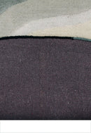 Modern Eclipse Curve Black Hand Tufted 4x6 Wool Rug