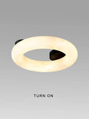 GobekUsa Elegant Alabaster Marble Ceiling Chandelier for Living Room Bedroom