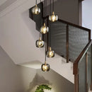 GobekUsa Elegant Rotating Staircase Pendant Lamp with Double Hollow Design