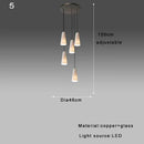 GobekUsa Elegant White Glass Cup Chandeliers for Luxe Living Room