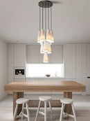GobekUsa Elegant White Glass Cup Chandeliers for Luxe Living Room