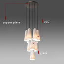 GobekUsa Elegant White Glass Cup Chandeliers for Luxe Living Room