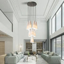 GobekUsa Elegant White Glass Cup Chandeliers for Luxe Living Room