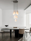 GobekUsa Elegant White Glass Cup Chandeliers for Luxe Living Room