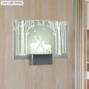 GobekUsa Coconut Tree/Elk LED Wall Mount Lamp with Aluminum Shade for Bedroom Artistry Lighting