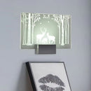 GobekUsa Coconut Tree/Elk LED Wall Mount Lamp with Aluminum Shade for Bedroom Artistry Lighting