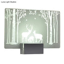 GobekUsa Coconut Tree/Elk LED Wall Mount Lamp with Aluminum Shade for Bedroom Artistry Lighting