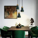 GobekUsa Emerald-Green LED Pendant Lamp for Dining Living Room Loft Bar Bedside