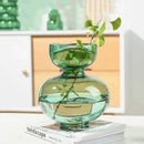 Modern emerald green gourd vase living room glass terrarium set by Decorbites