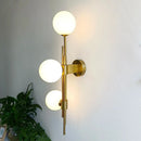 GobekUsa Green White Glass Ball Wall Lamps Nordic Home Decor Bedside Sconce Gold Light Fixtures