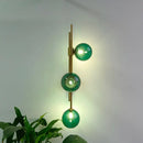 GobekUsa Green White Glass Ball Wall Lamps Nordic Home Decor Bedside Sconce Gold Light Fixtures