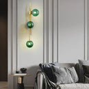 GobekUsa Green White Glass Ball Wall Lamps Nordic Home Decor Bedside Sconce Gold Light Fixtures