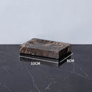 GobekUsa Emperador Dark Marble Bathroom Set: Toothbrush Holder, Soap Dish, Soap Dispenser