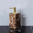 GobekUsa Emperador Dark Marble Bathroom Set: Toothbrush Holder, Soap Dish, Soap Dispenser