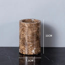 GobekUsa Emperador Dark Marble Bathroom Set: Toothbrush Holder, Soap Dish, Soap Dispenser