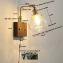 GobekUsa Glass Copper LED Wall Lights Modern Bedside Lamp Applique Da Parete