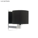 GobekUsa Modern Fabric Drum Wall Mount 1 Light Sconce in Black/White
