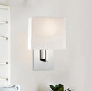 GobekUsa Modern Fabric Drum Wall Mount 1 Light Sconce in Black/White