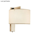 GobekUsa Modern Fabric LED Drum Wall Sconce for Bedside - White/Black