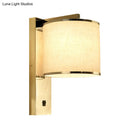 GobekUsa Modern Fabric LED Wall Sconce Light in Chrome for Living Room