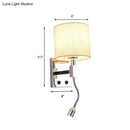 GobekUsa Modern Fabric LED Wall Sconce Light in Chrome for Living Room
