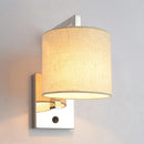 GobekUsa Modern Fabric LED Wall Sconce Light in Chrome for Living Room