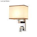 GobekUsa Modern Fabric LED Wall Sconce Lighting with Adjustable Spotlight, Chrome Finish