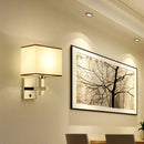 GobekUsa Modern Fabric LED Wall Sconce Lighting with Adjustable Spotlight, Chrome Finish