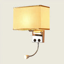 GobekUsa Modern Fabric Rectangle Spotlight Wall Lamp - Nordic Style, 1-Light, Black/Flaxen/Beige, Wall Mounted Fixture