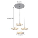 GobekUsa Crystal Stars LED Pendant Chandelier for Modern Living Dining Room Decor