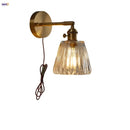 GobekUsa Glass Copper Wall Lights Up Down Rotate Study Cafe, Nordic Modern Bedside Lamp